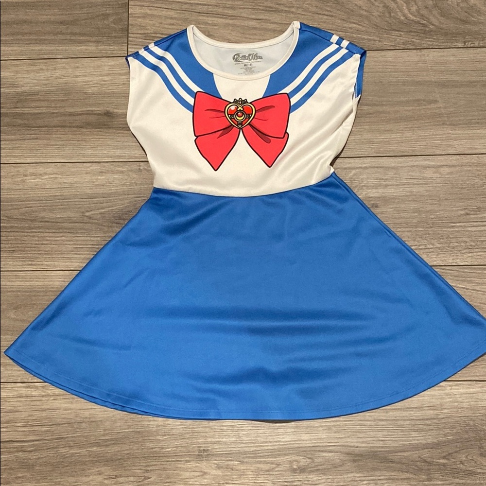 Size 7-8 Sailor Moon Inspired Blue and White Dress